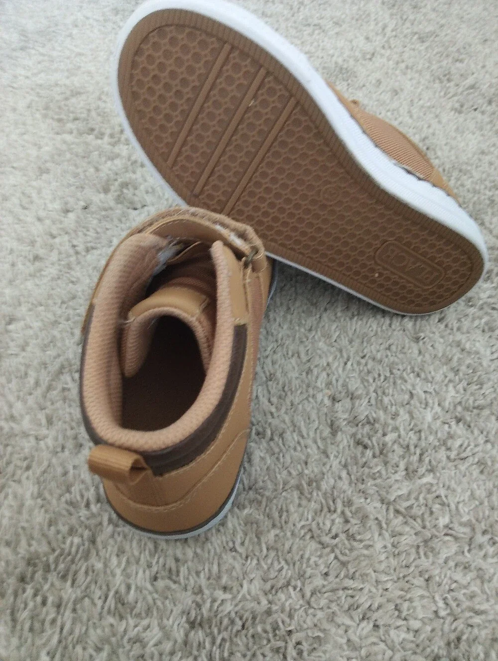 Toddler Boy High-Top Casual Sneakers - Tan Size 13.